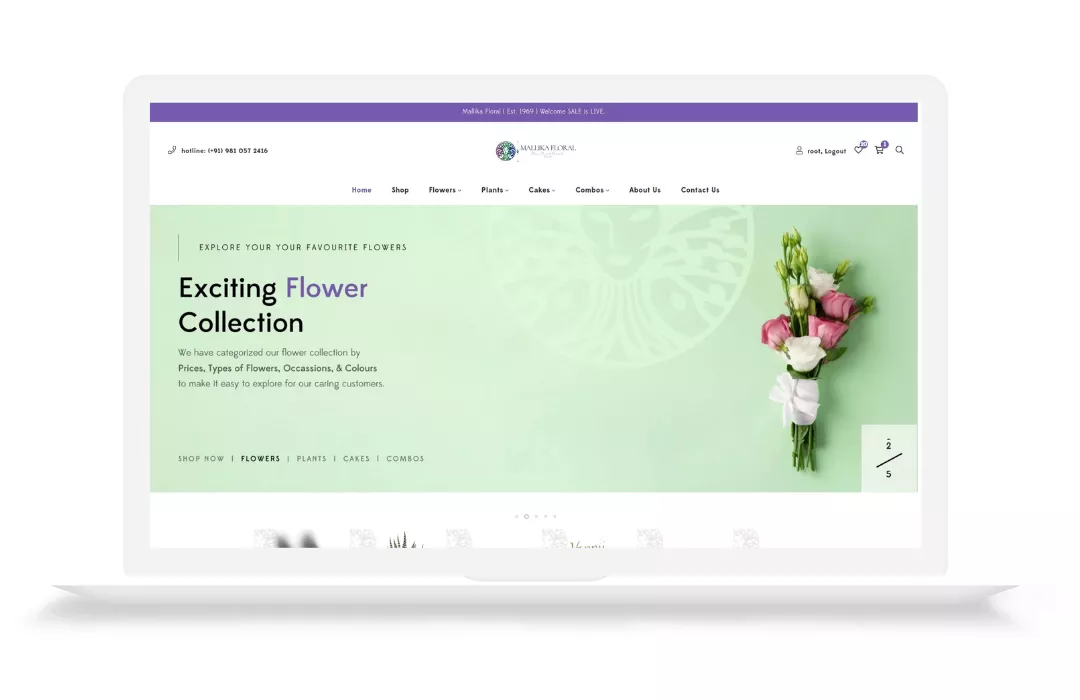 BrandKob Project - Mallika Floral Homepage Hero