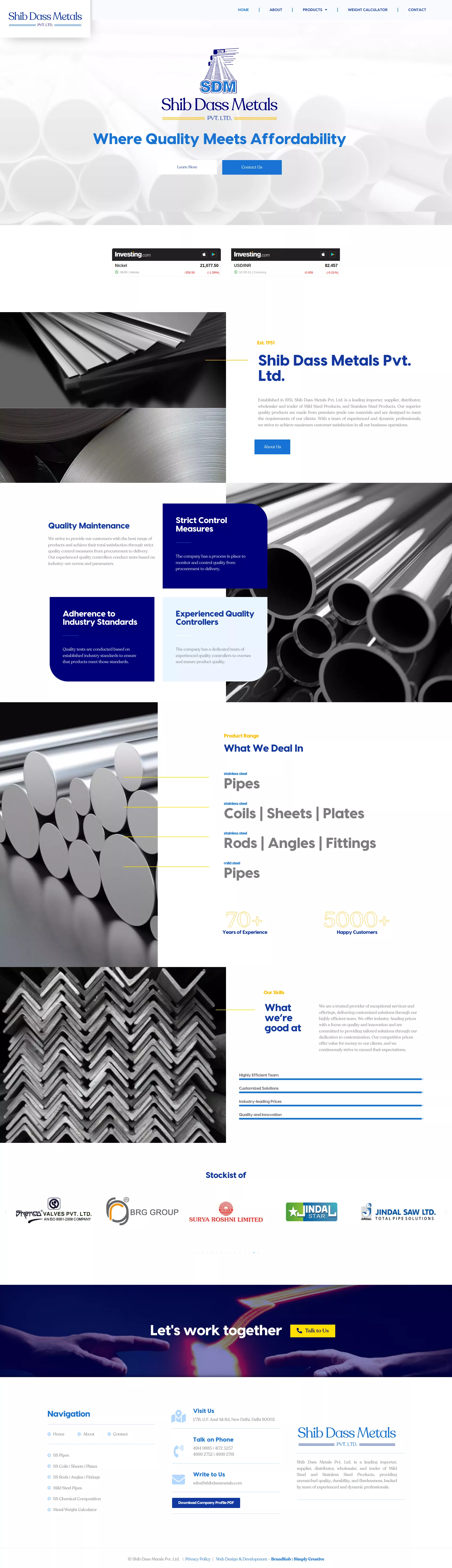 Homepage Shib Dass Metals- BrandKob Projects