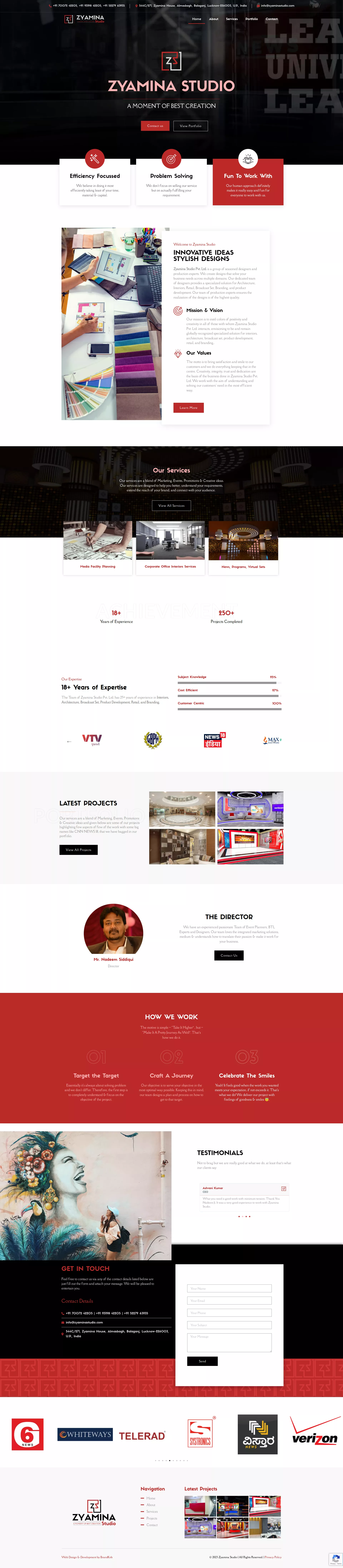 Homepage Zyamina Studio - BrandKob Projects