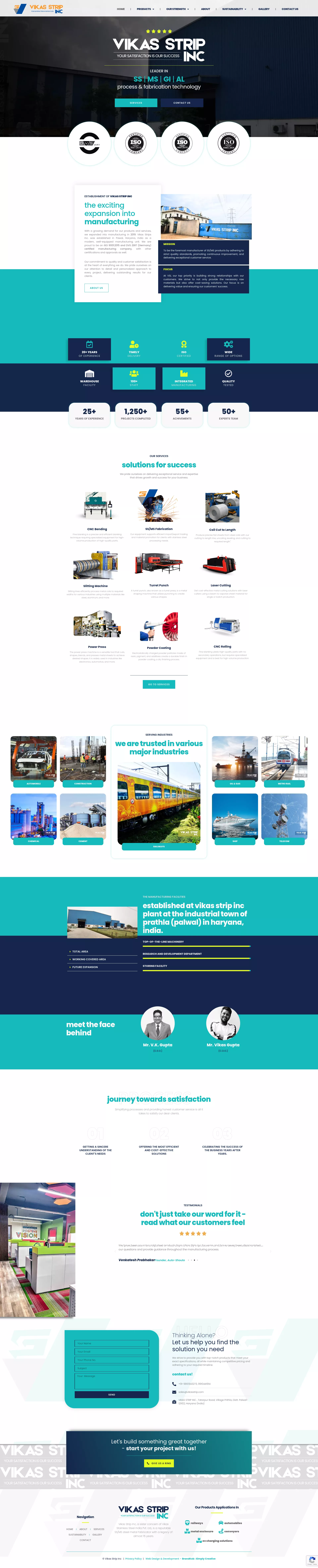 Website Design and Development of Industrial Manufacturer- Vikas Strip INC - BrandKob Portfolio Image