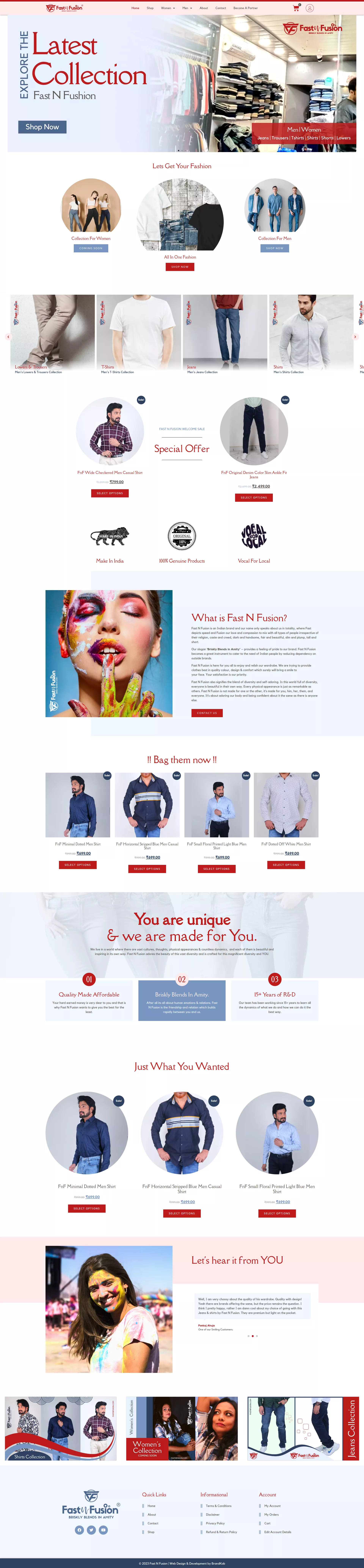 Website Design and Development of a Fashion Brand - Fast n Fusion - BrandKob Portfolio Image