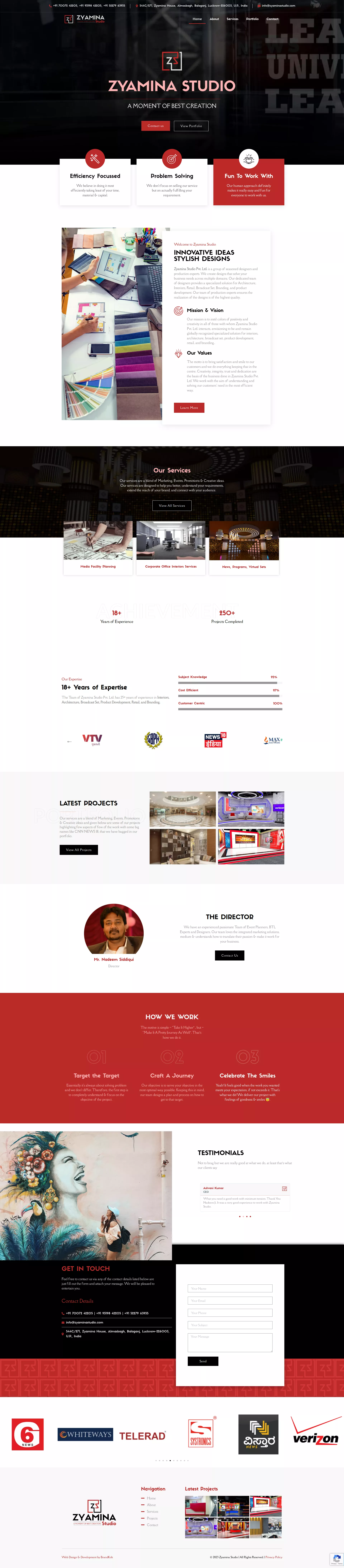 Website Design and Development of a Interior Designer - Zyamina Studio - BrandKob Portfolio Image