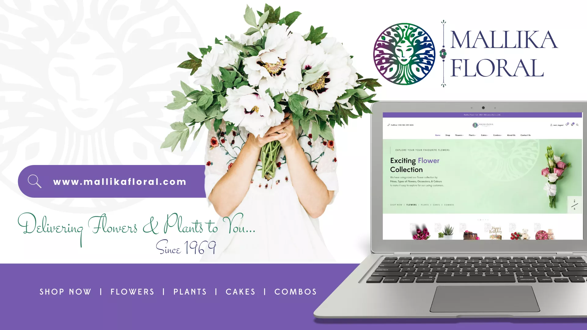 Website Design and Development of a Florist - Malika Floral - BrandKob Portfolio Image