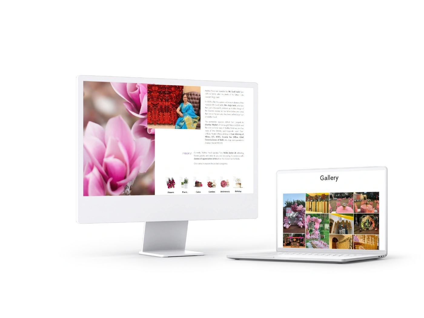 Website Design and Development of a Florist - Malika Floral - BrandKob Portfolio Image