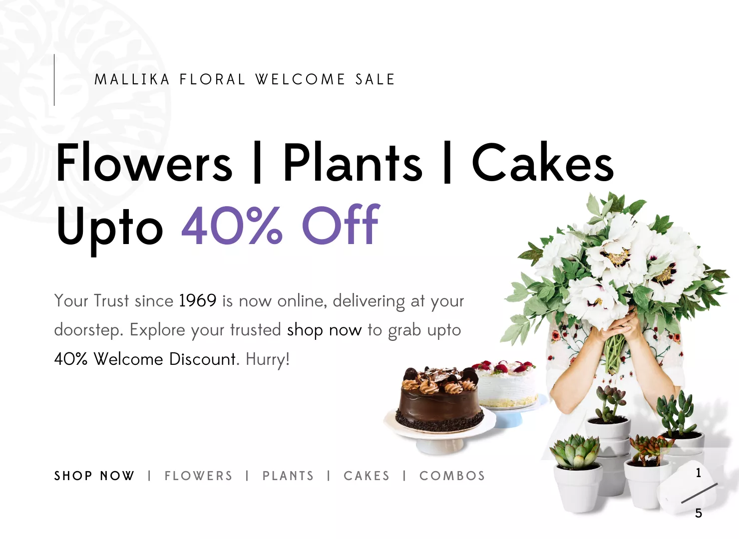 Website Design and Development of a Florist - Malika Floral - BrandKob Portfolio Image