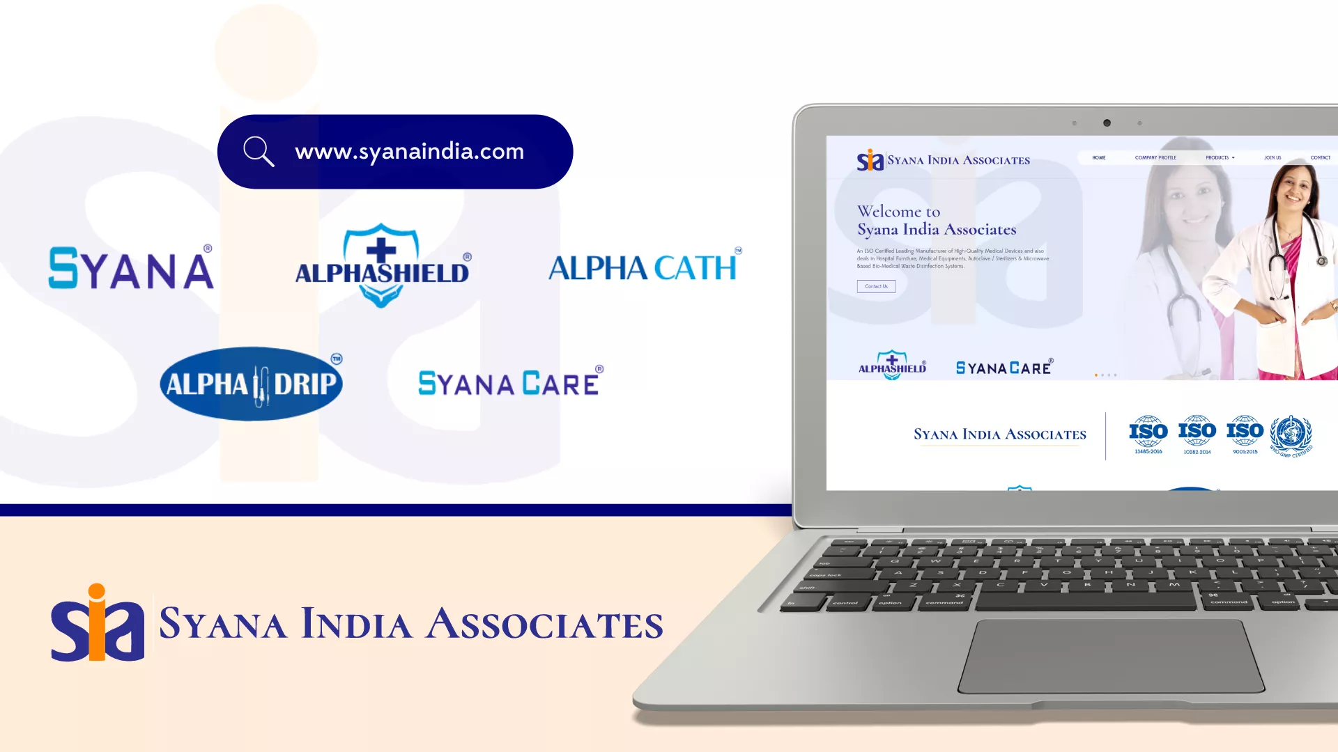 Website Design and Development of a Healthcare Products Brand - Syana India Associates - BrandKob Portfolio Image