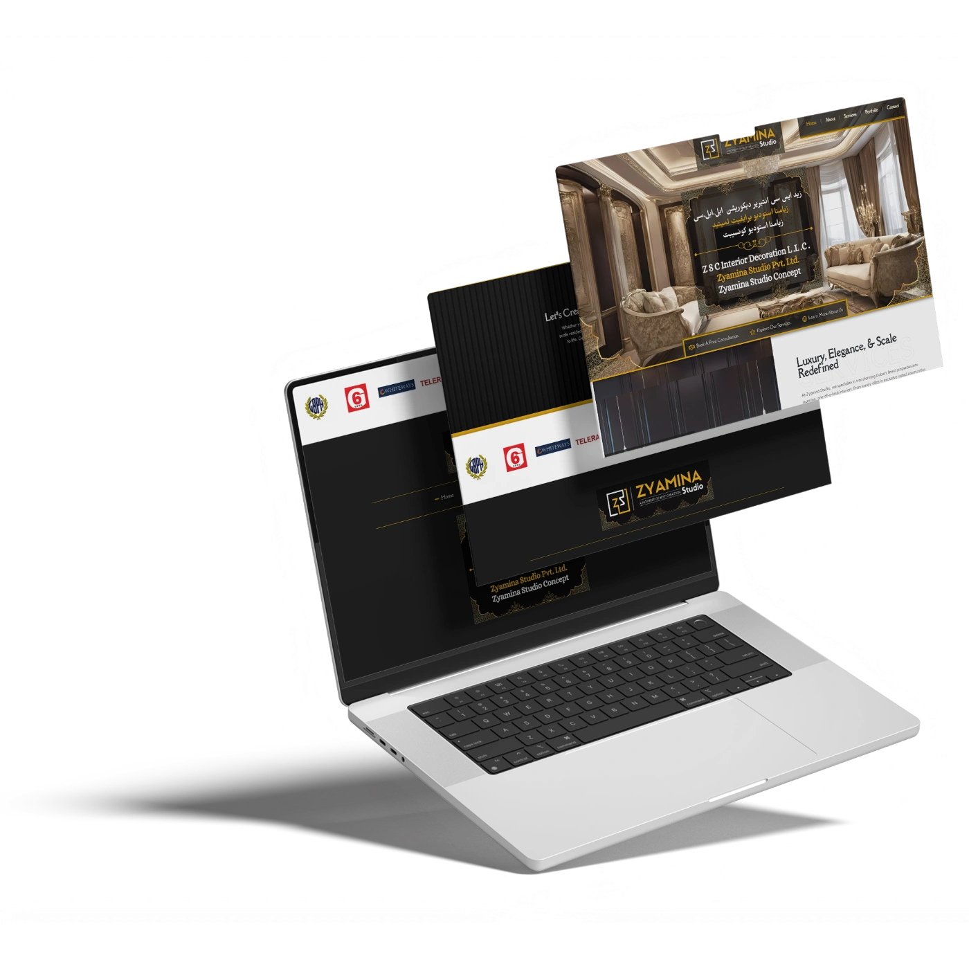 Website Design and Development of a Interior Designer - ZSC Interior Decorators - Dubai - BrandKob Portfolio Image