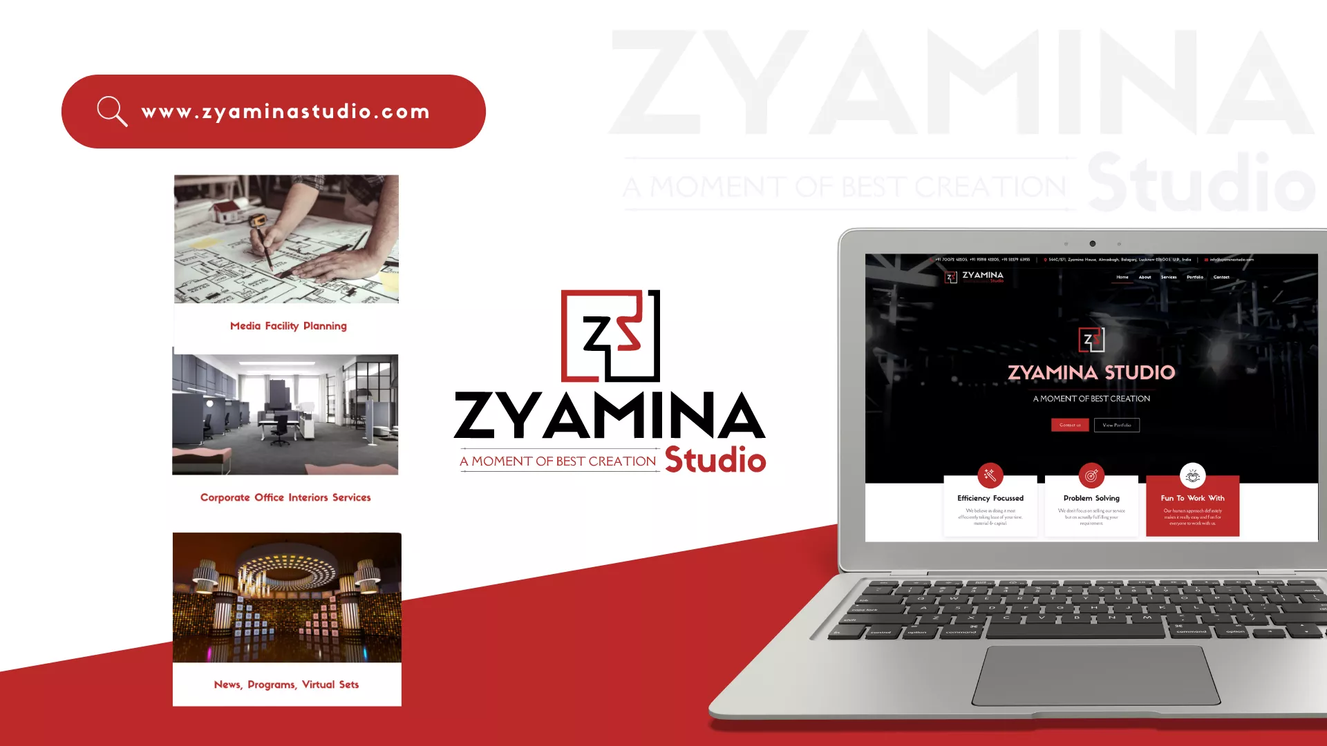 Website Design and Development of a Interior Designer - Zyamina Studio - BrandKob Portfolio Image