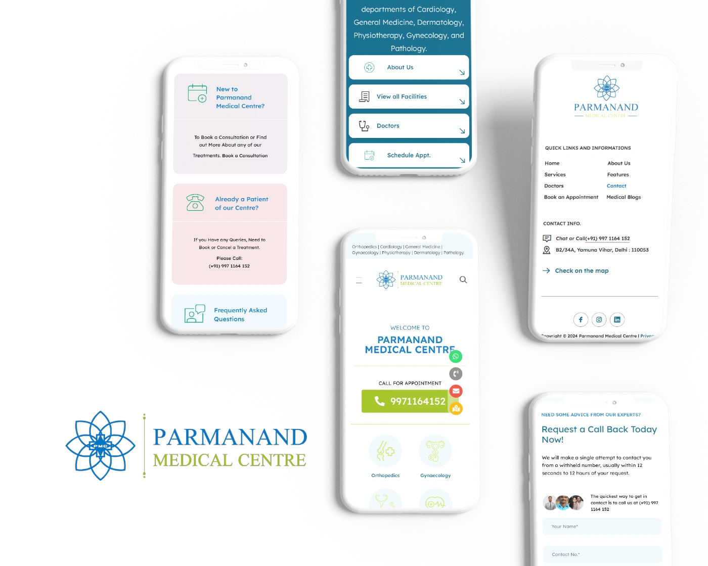 Website Design and Development of a Medical Centre - Parmanand Medical Centre - BrandKob Portfolio Image
