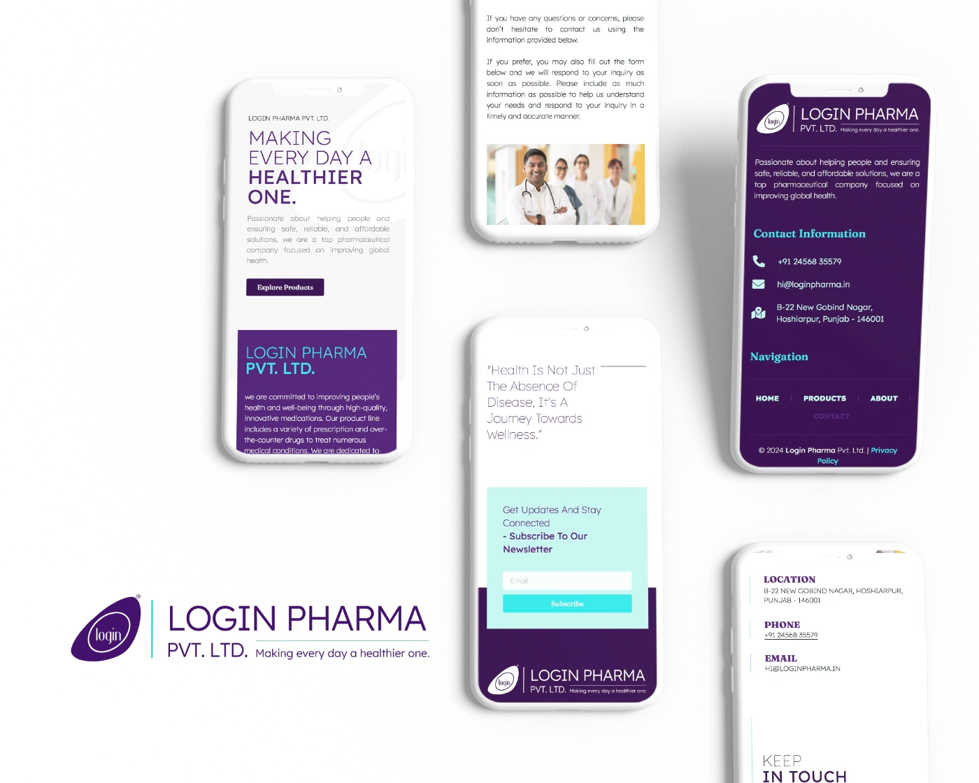 Website Design and Development of a Medicine Brand - Login Pharma - BrandKob Portfolio Image 01