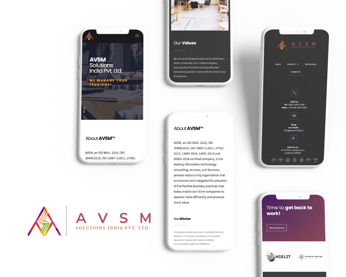 Website Design and Development of a Service Business - AVSM Solutions - BrandKob Portfolio Image