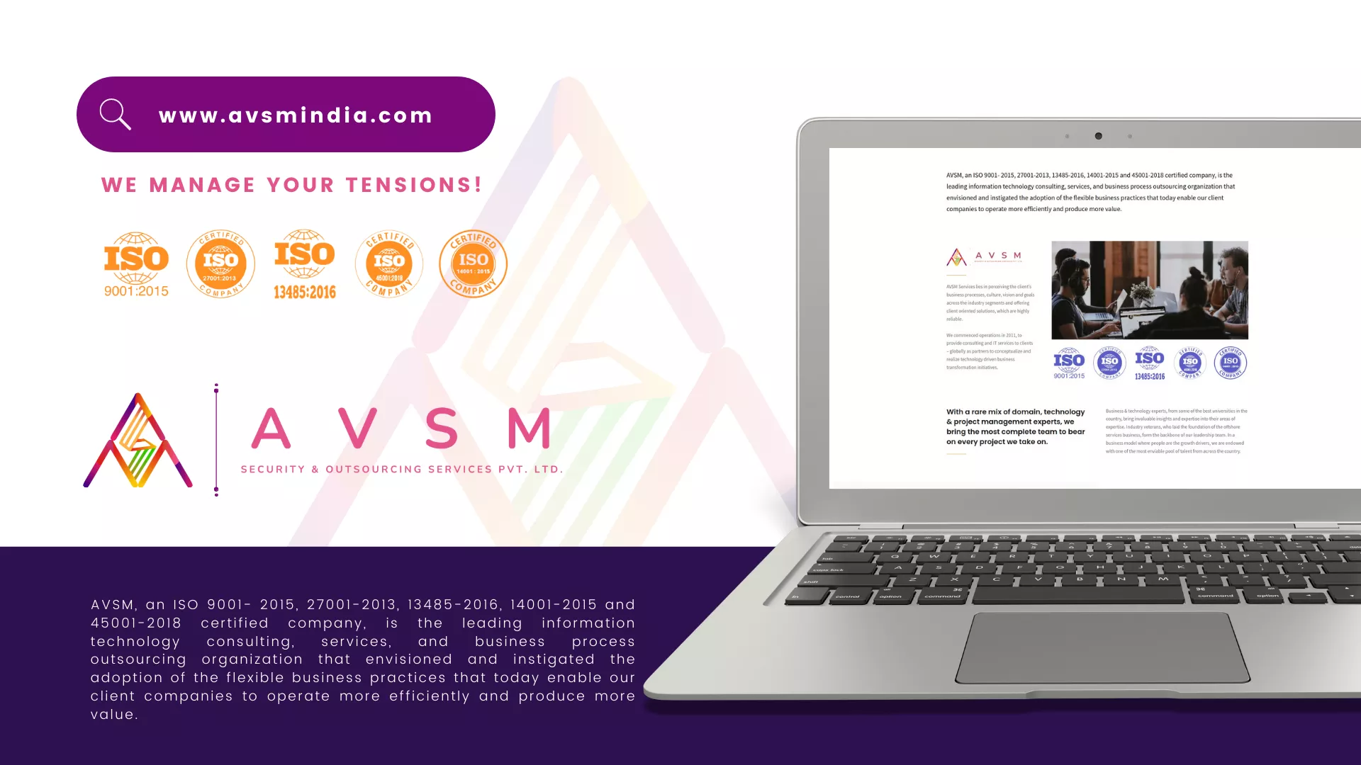 Website Design and Development of a Service Business - AVSM Solutions - BrandKob Portfolio Image