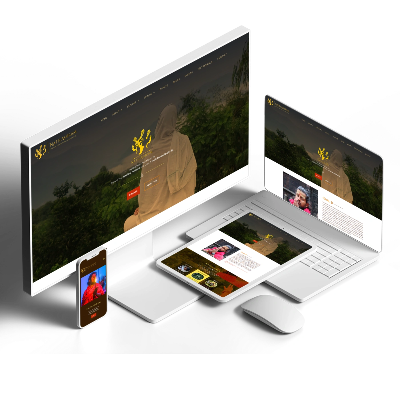 Website Design and Development of a Spiritual NGO - Nath Ashram - BrandKob Portfolio Image