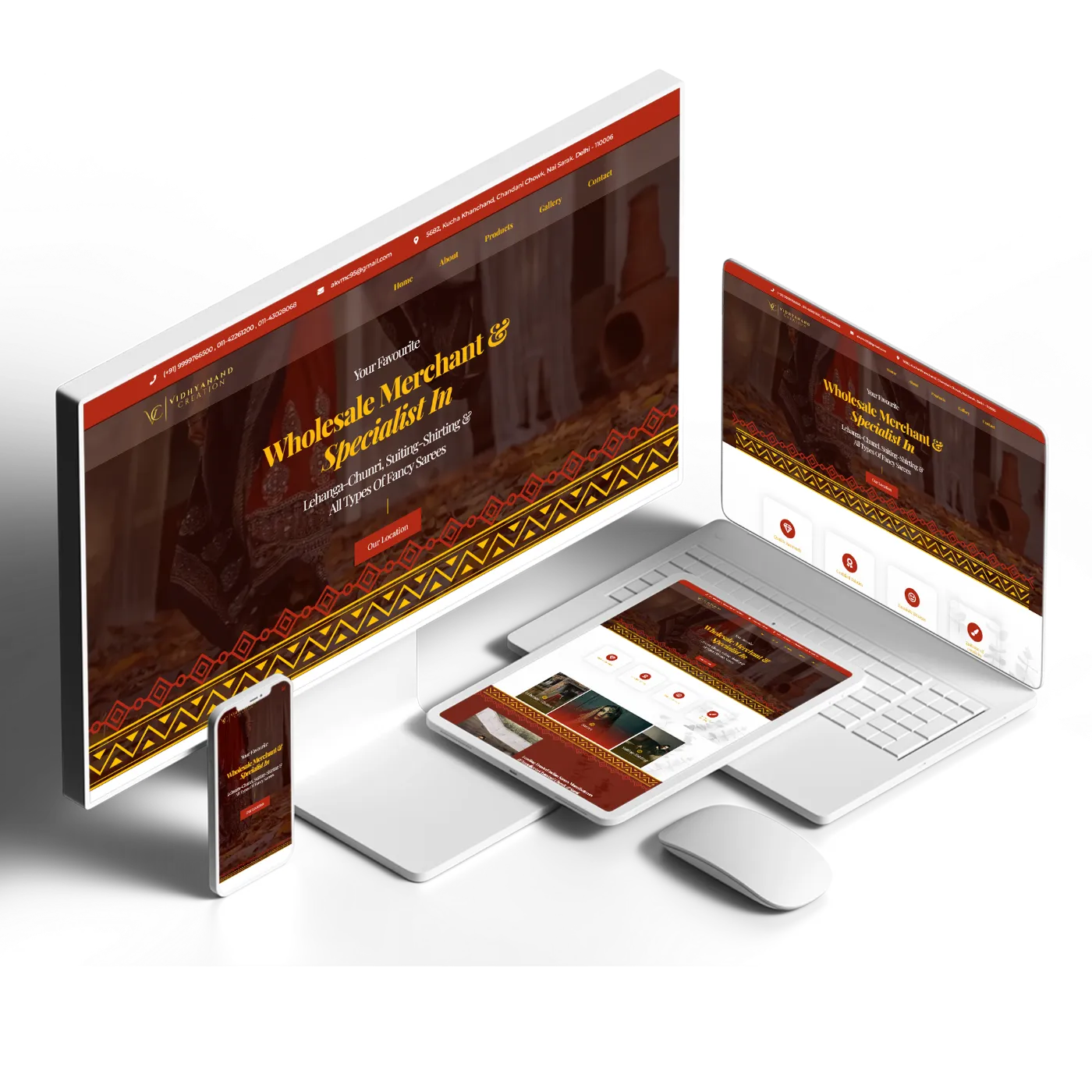 Website Design and Development of a Traditional Indian Clothing Brand - Vidhyanand Creation - BrandKob Portfolio Image