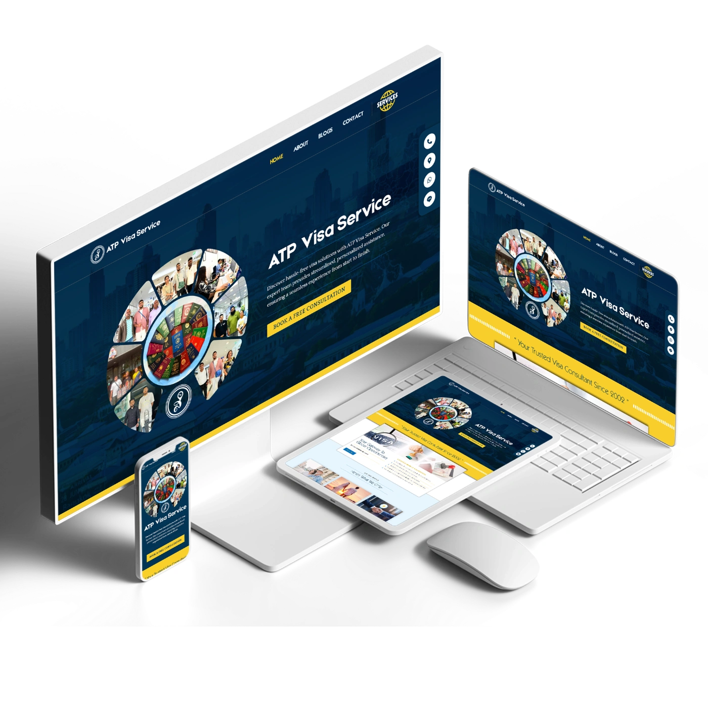 Website Design and Development of a Visa, Immigration Consultant -ATP Visa Service - BrandKob Portfolio Image