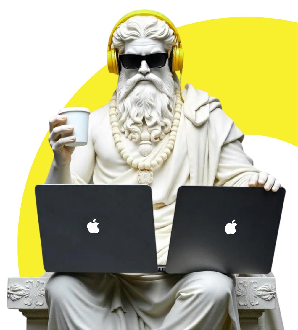 Greek God On Laptop 6- BrandKob Homepage